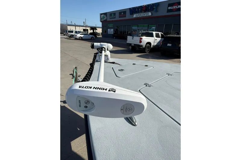 Slide: The Image of 2018 Blazer Bay 2420 GTS boat with Minn Kota Riptide motor at dealership. - 6