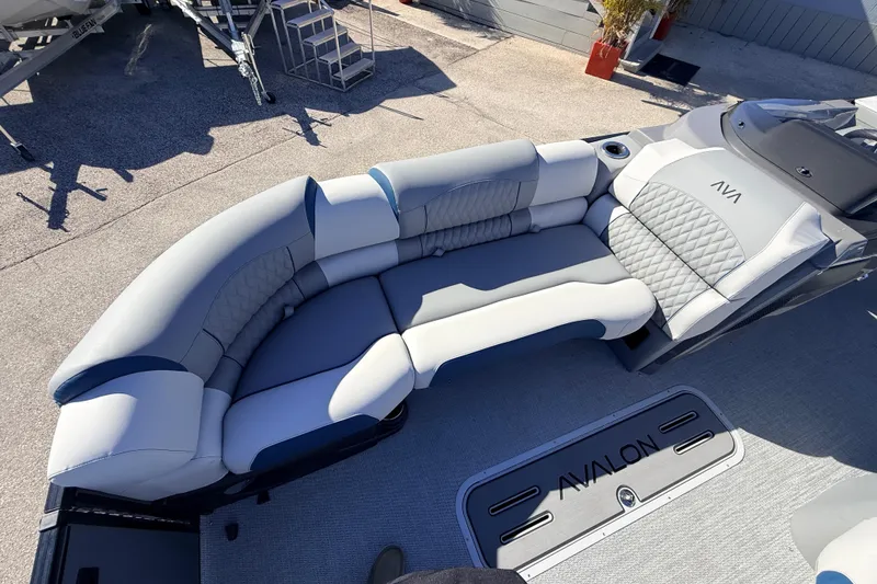 Slide: The Image of 2026 Avalon 2585 Excalibur LTD Flex Lounge with luxurious seating and modern design. - 22