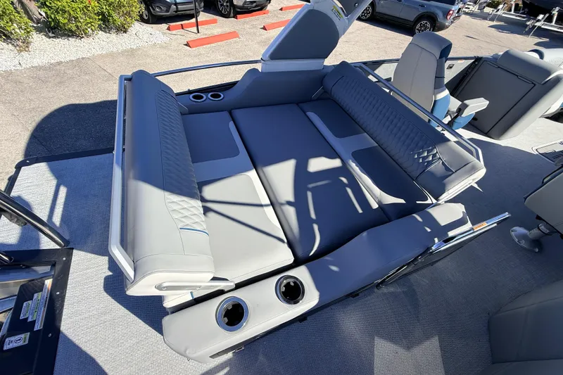 Slide: The Image of 2026 Avalon 2585 Excalibur LTD Flex Lounge interior with tri-toon high-performance seating. - 29