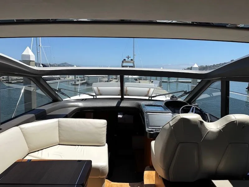 Slide: The Image of Interior of a 2020 Princess V50 yacht docked at marina. - 23