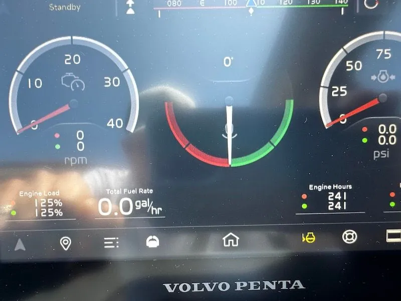 Slide: The Image of Volvo Penta engine display on Princess V50 yacht, 2020 model. - 25