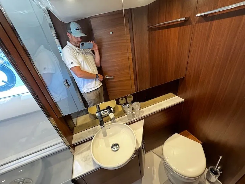 Slide: The Image of Luxurious bathroom on the 2020 Princess V50 yacht. - 41