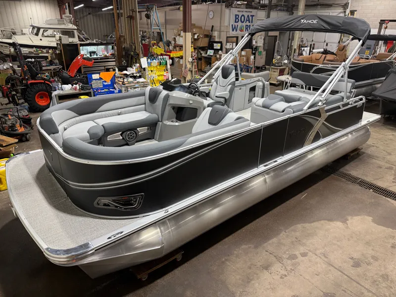 Slide: The Image of Tahoe LTZ CRB 2385 Cruise Rear Bench Pontoon 2026 - 2