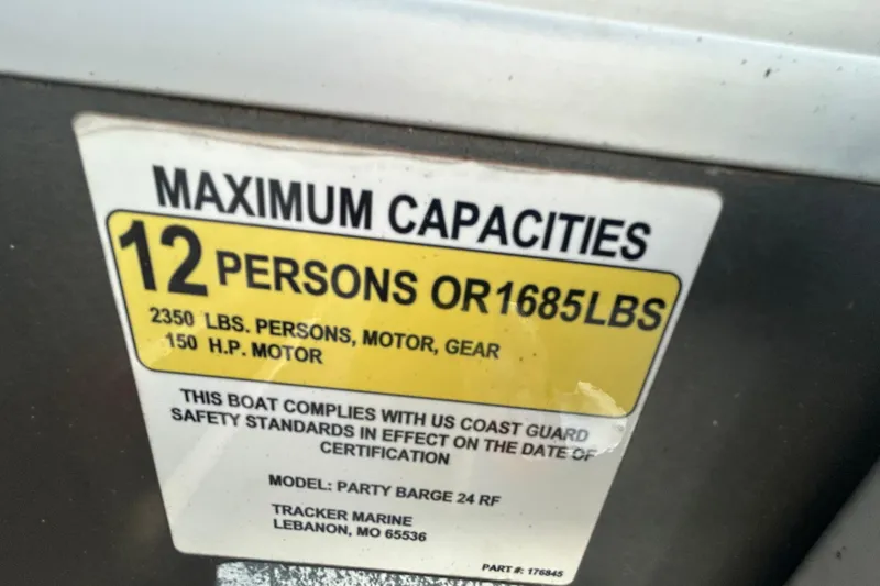 Slide: The Image of 2017 Sun Tracker Party Barge 24 DLX with Mercury outboard engine on trailer. - 16