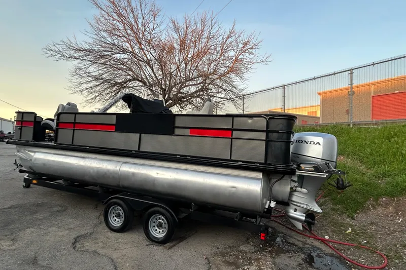 Slide: The Image of 2018 Misty Harbor 210 RF boat seats with lake view and birds in the background. - 29