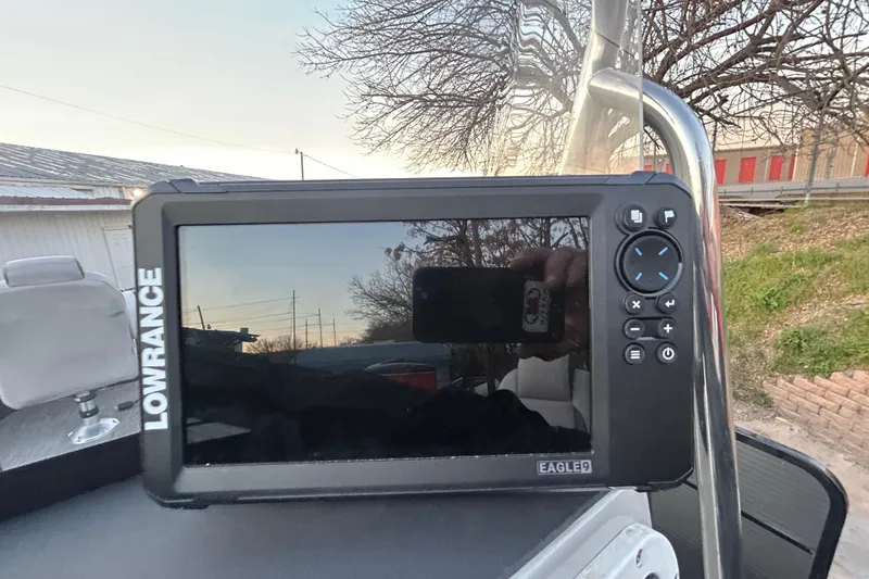 Slide: The Image of Lowrance Eagle 9 fishfinder on 2018 Misty Harbor 2285RF boat dashboard. - 12
