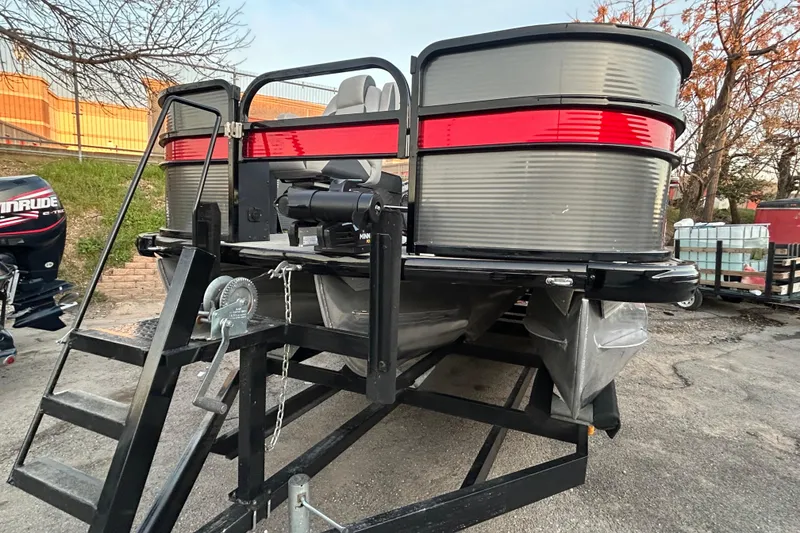 Slide: The Image of 2018 Misty Harbor 2285RF pontoon boat interior with swivel seats and canopy. - 27