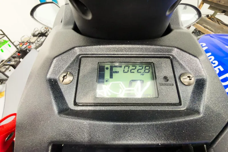Slide: The Image of Close-up of 2018 Yamaha WaveRunner EX Deluxe dashboard displaying 228 hours. - 22