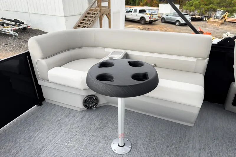 Slide: The Image of 2026 Godfrey Sweetwater Xperience 20' pontoon with split bench seating and cupholder table. - 15