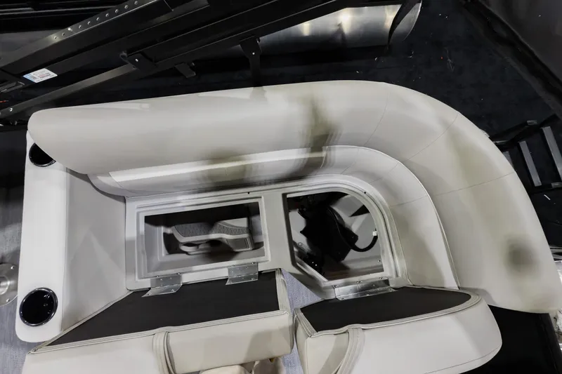 Slide: The Image of 2026 Godfrey Sweetwater Xperience 20' Split Bench Pontoon interior seating, top view. - 38
