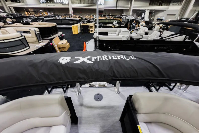 Slide: The Image of 2026 Godfrey Sweetwater Xperience 20' Split Bench Pontoon at a boat show display. - 41