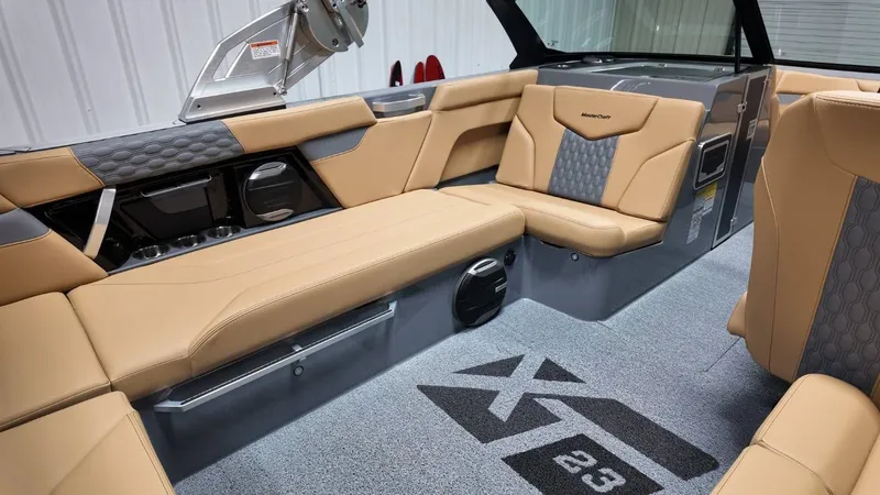 Slide: The Image of Interior of 2026 MasterCraft XT23 with luxurious seating. - 47