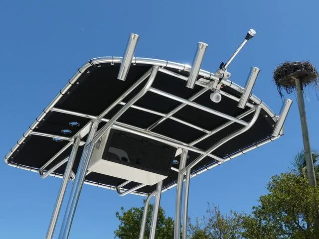 Slide: The Image of Bulls Bay 2200 XS 2026 boat top with fishing rod holders. - 25