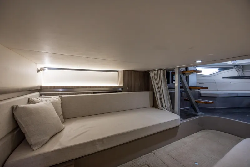 Slide: The Image of 2020 Sea Ray Sundancer 320 Outboard interior with cozy seating and modern design. - 60