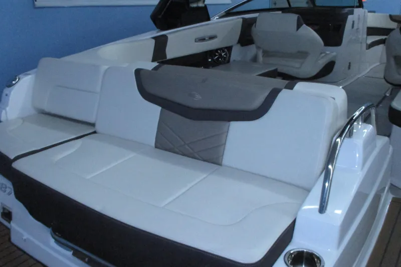 Slide: The Image of 2018 Chaparral 287 SSX boat interior with luxurious seating and modern design. - 3