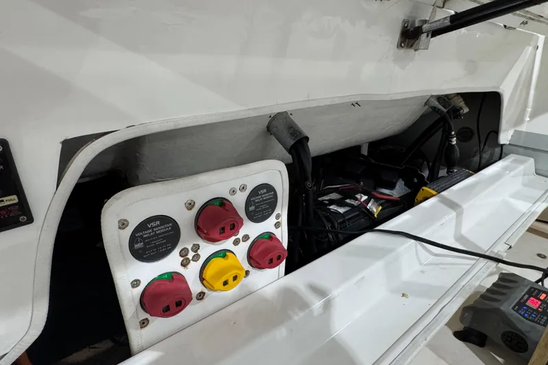 Slide: The Image of Electrical panel and battery compartment of 2010 Cobra Ribs Nautique 8.6m boat. - 21