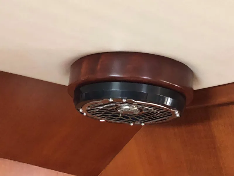 Slide: The Image of Ceiling-mounted speaker on Outbound 44 yacht, 2000 model, with wooden finish. - 12