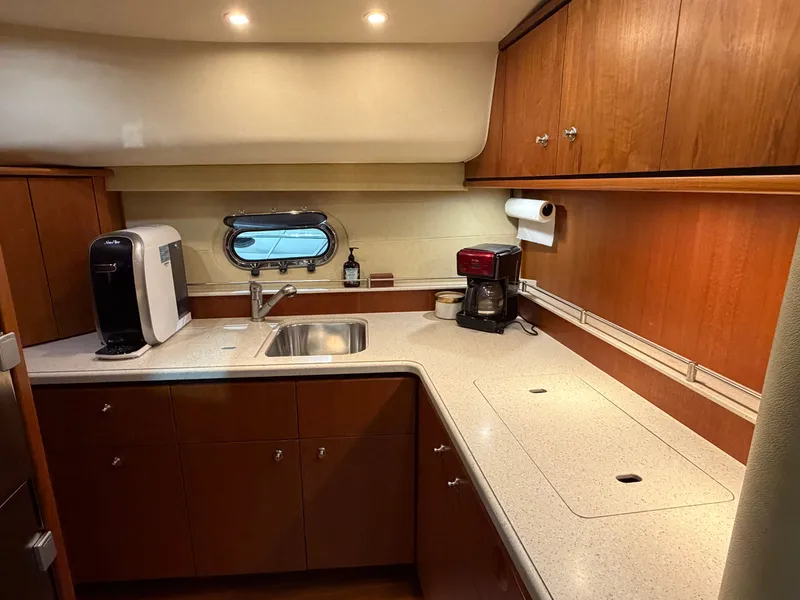Slide: The Image of Tiara Yachts 4300 Sovran 2008 kitchen area with coffee maker. - 17