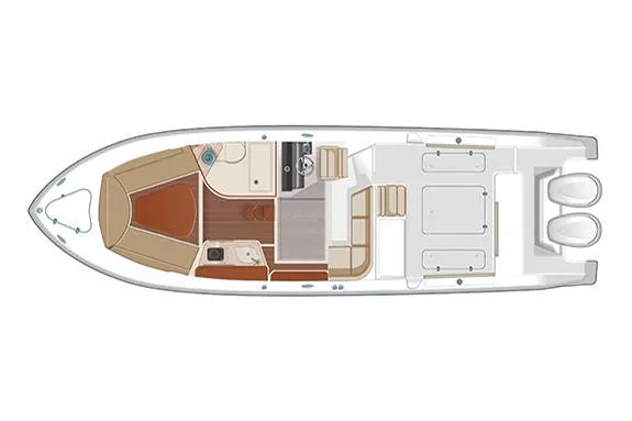 Slide: The Image of Manufacturer Provided Image: Top view of 2024 Pursuit OS 325 Offshore boat layout. - 31