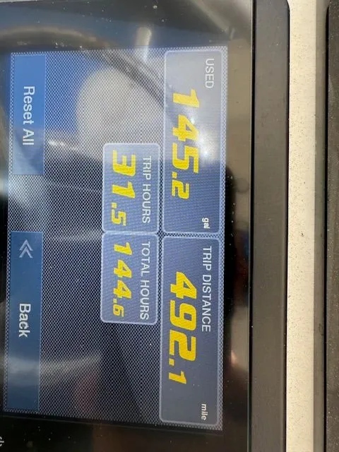 Slide: The Image of Boat display showing usage data, Sea Hunt 234, 2022. - 14