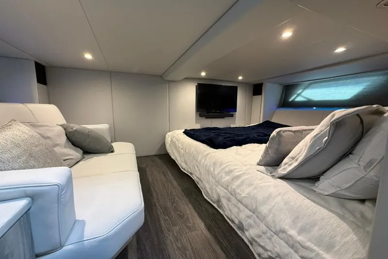 Slide: The Image of Luxurious bedroom interior in 2022 Formula 500 Super Sport Crossover yacht. - 29