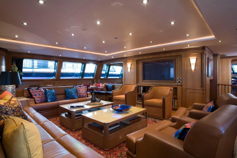 Slide: The Image of Luxurious interior of 2007 Perini Navi 52M yacht with elegant seating and decor. - 18