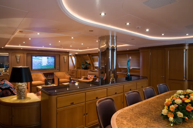 Slide: The Image of Luxurious interior of 2007 Perini Navi 52M yacht with elegant wood finishes and modern decor. - 20