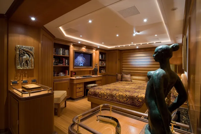 Slide: The Image of Luxurious interior of 2007 Perini Navi 52M yacht with elegant decor and sculpture. - 28