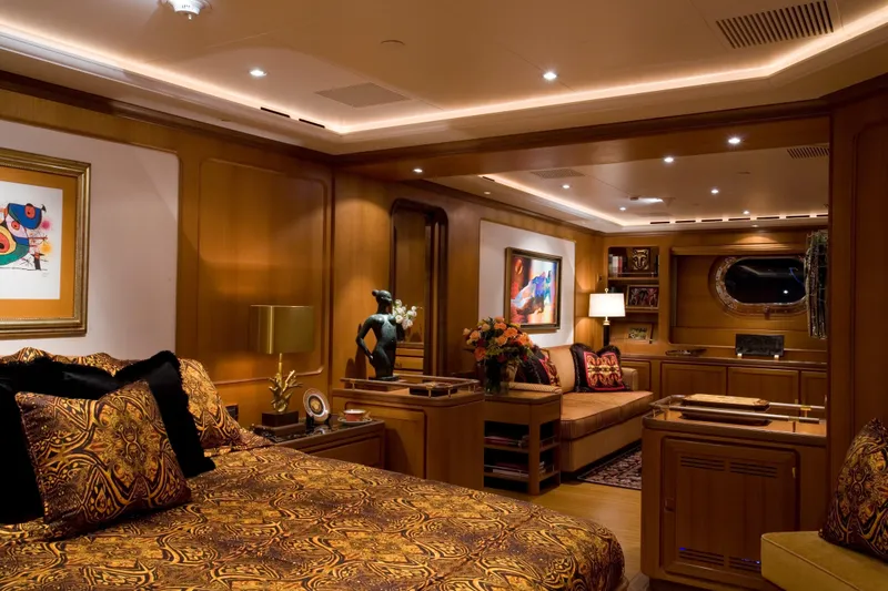 Slide: The Image of Luxurious interior of 2007 Perini Navi 52M yacht with elegant decor and ambient lighting. - 29