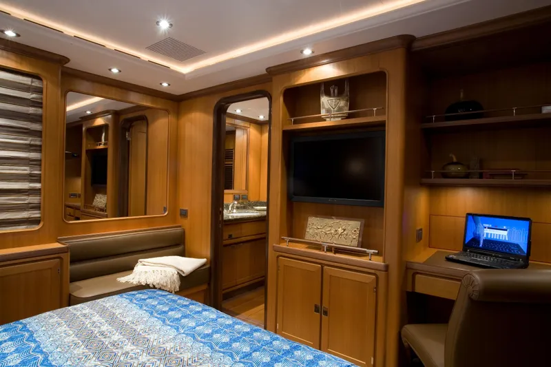 Slide: The Image of Luxurious interior of 2007 Perini Navi 52M yacht with elegant wood finishes and modern amenities. - 34