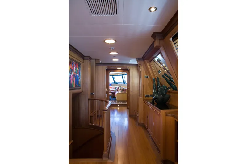 Slide: The Image of Luxurious interior of 2007 Perini Navi 52M yacht with elegant wood finishes. - 40