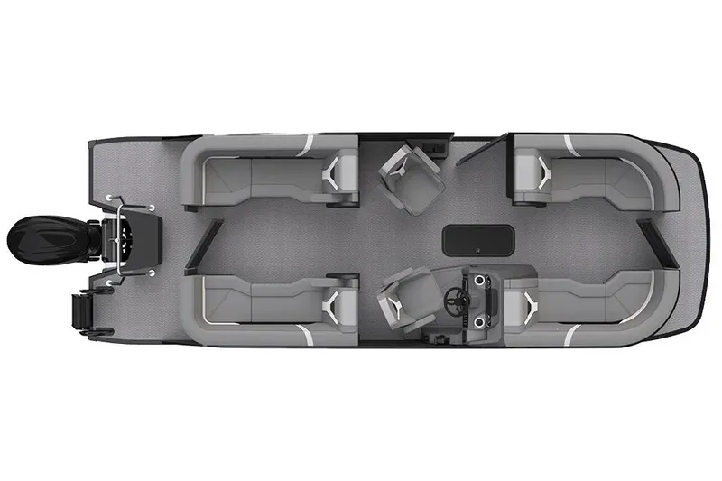 The Image of Manufacturer Provided Image: Top view of 2026 Evotti 523QL pontoon boat with spacious seating layout. - 0