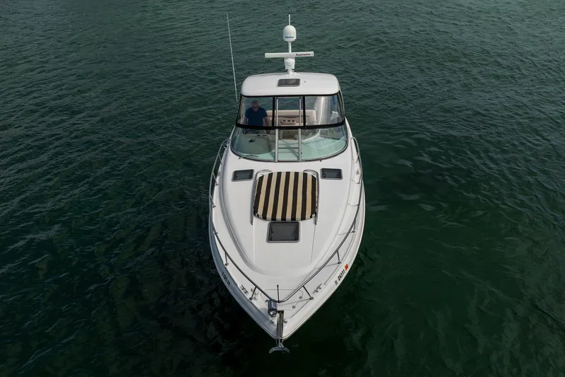 Slide: The Image of 2008 Chaparral Signature 350 boat on calm water, aerial view. - 5