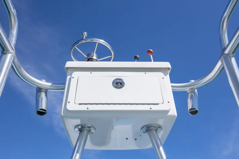 Slide: The Image of Control console of 2021 Imemsa W25BA boat against clear blue sky. - 9