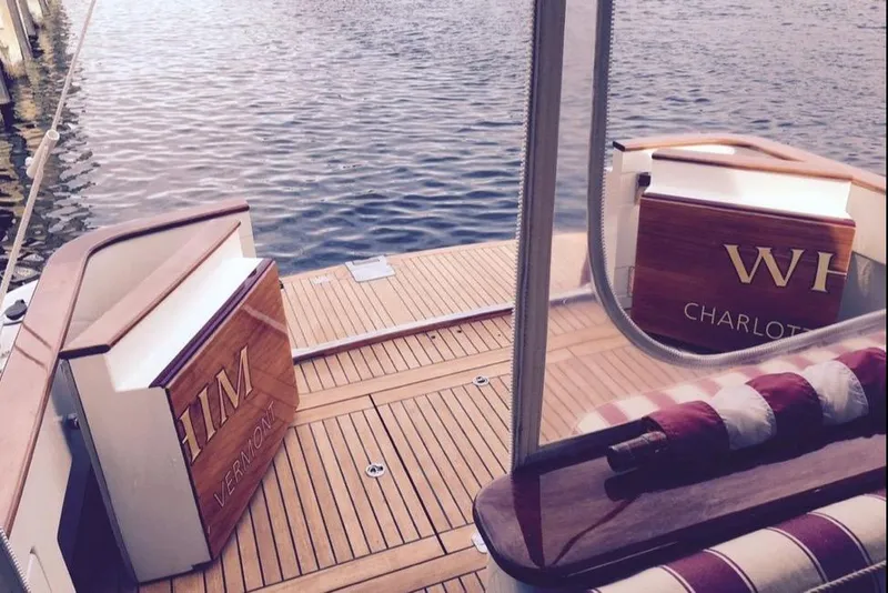 Slide: The Image of 2005 Lyman-Morse Monhegan yacht with elegant wooden deck and water view. - 6