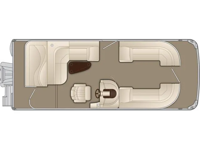 Slide: The Image of Manufacturer Provided Image: 2014 Bennington 2275 GL pontoon boat layout with beige seating and helm station. - 10