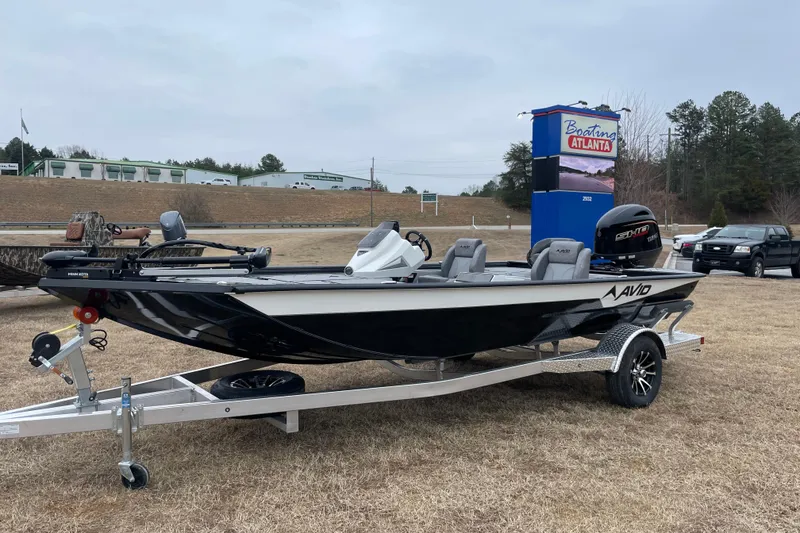 The Image of 2026 Avid 18 Vertex boat on trailer at Boating Atlanta dealership. - 0