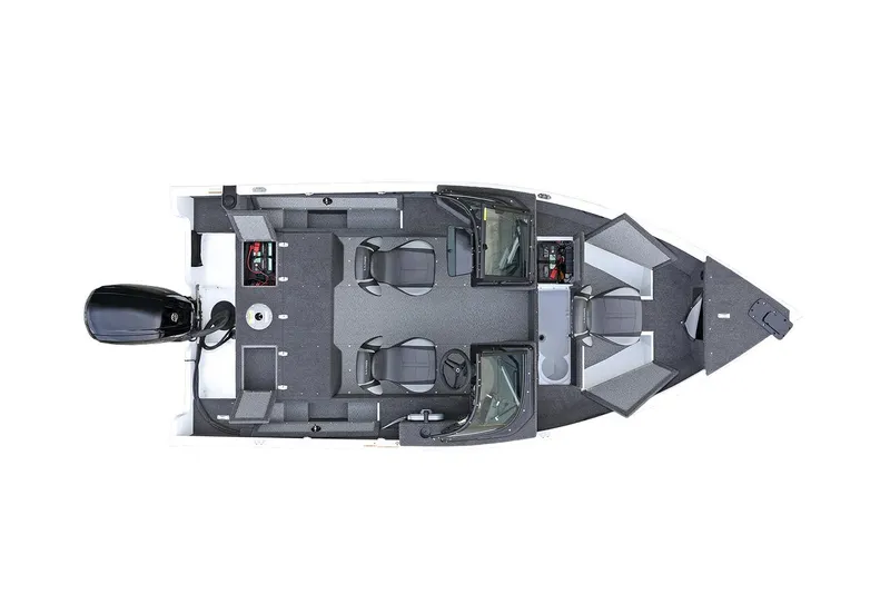 Slide: The Image of Manufacturer Provided Image: Top view of 2025 Lund 1650 Rebel XL Sport fishing boat layout. - 11