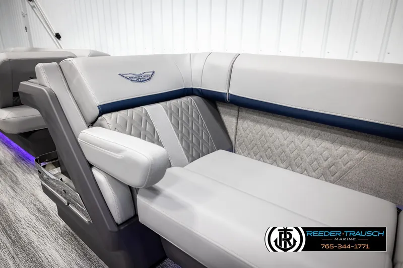 Slide: The Image of Luxurious seating in 2026 Bennington MLSF boat with elegant design and premium materials. - 42