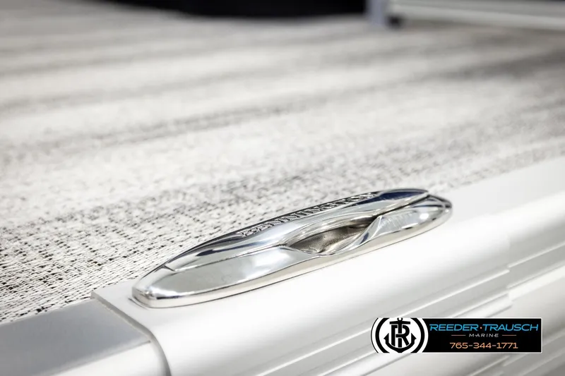 Slide: The Image of 2026 Bennington MLSF boat detail with sleek chrome cleat and textured deck surface. - 51
