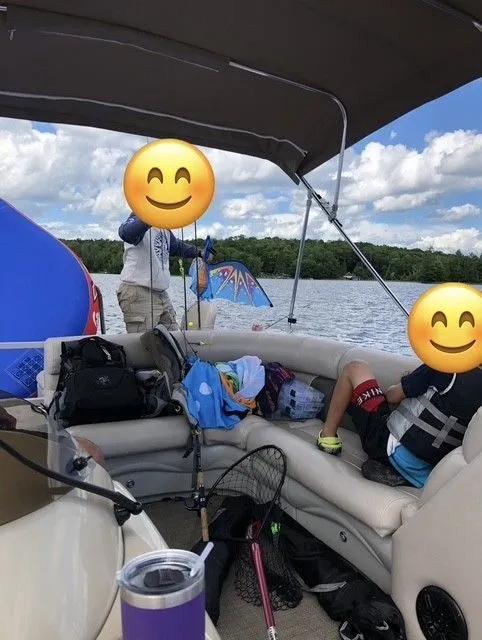 Slide: The Image of Family enjoying boat trip on 2014 JC MFG SPIRIT 223TT FISH. - 2