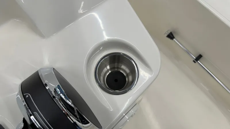 Slide: The Image of Close-up of a stainless steel cup holder on a boat. - 28