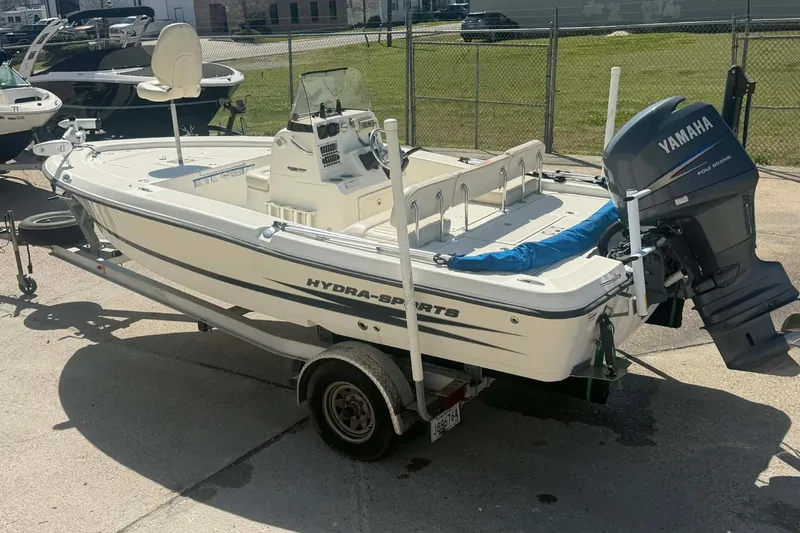 Slide: The Image of 2010 Hydra-Sports Bay Bolt 19 boat with Yamaha engine on trailer. - 5