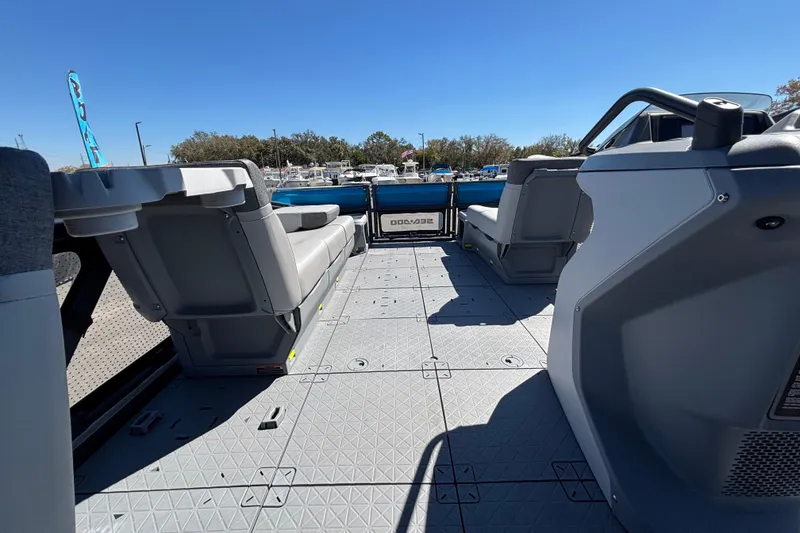 Slide: The Image of 2023 Sea-Doo Switch Cruise 21 interior with spacious seating and modern design. - 36