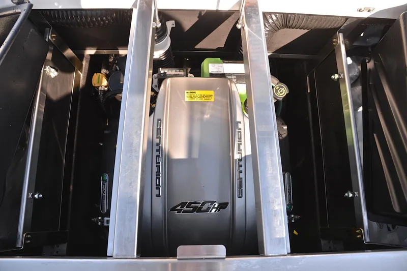 Slide: The Image of 2023 Centurion Ri230 engine compartment showcasing powerful 450 horsepower engine. - 30
