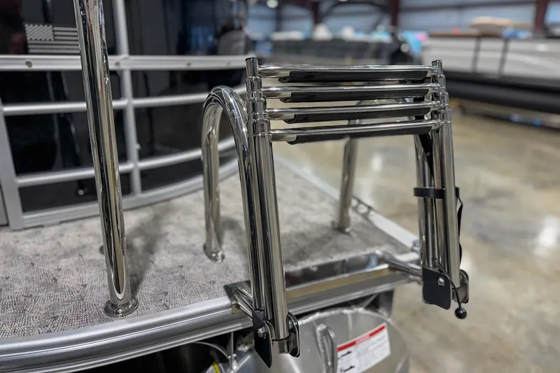 Slide: The Image of Stainless steel ladder on 2025 Trifecta 22RF LE pontoon boat. - 4
