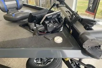 Slide: The Image of 2023 Ranger RT188 boat interior with advanced navigation equipment and seating. - 11