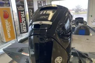 Slide: The Image of 2023 Ranger RT188 boat with Mercury 115 engine in showroom. - 6