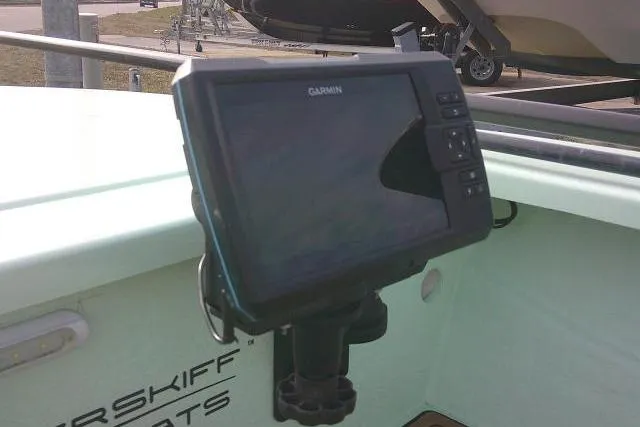 Slide: The Image of Garmin device mounted on 2020 Skimmer Skiff 14 SKIFF boat dashboard. - 8