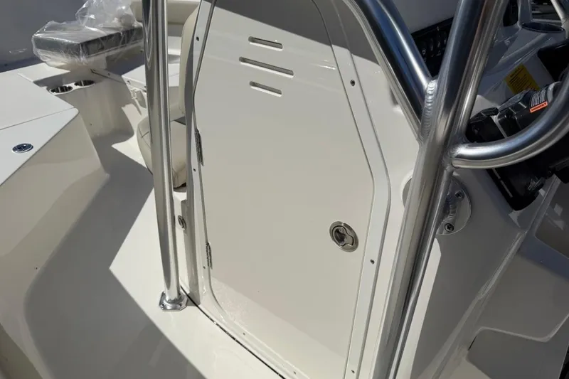 Slide: The Image of 2026 Key West 203 FS boat interior with sleek design and stainless steel features. - 36